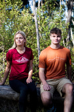 Load image into Gallery viewer, Mountain - Deep Wine Merino Scoop Neck Ladies Tee Shirt - Short Sleeve