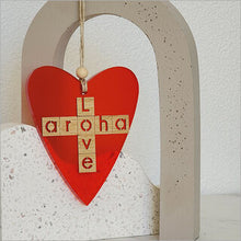 Load image into Gallery viewer, Hanging Ornament - Aroha & Love Heart - several colours