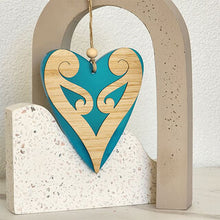 Load image into Gallery viewer, Hanging Ornament - Koru Heart 6