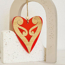 Load image into Gallery viewer, Hanging Ornament - Koru Heart 6