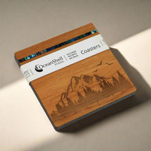 Load image into Gallery viewer, Paua-Adorned Rimu Coaster