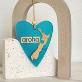 Load image into Gallery viewer, Hanging Ornament - Aroha NZ Heart 7