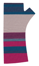 Load image into Gallery viewer, Crown & Feathers Striped Merino Wool Fingerless Gloves