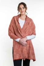 Load image into Gallery viewer, Jacquard Wrap by Koru Knitwear available in Sienna