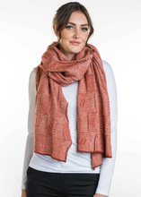 Load image into Gallery viewer, Jacquard Wrap by Koru Knitwear available in Sienna