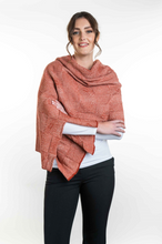 Load image into Gallery viewer, Jacquard Wrap by Koru Knitwear available in Sienna
