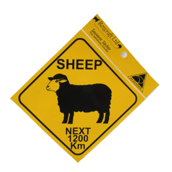 Road Sign Sticker - Kiwi & Sheep