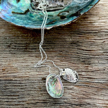 Load image into Gallery viewer, Paua Shell Mother & Child Floating Necklace