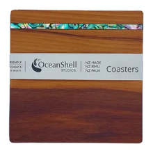 Load image into Gallery viewer, Paua-Adorned Rimu Coaster