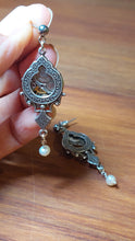 Load image into Gallery viewer, Timepiece Ornate Window Earrings with Pearls