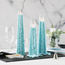 Load image into Gallery viewer, Ocean x 3 Icicle Candles - Burning