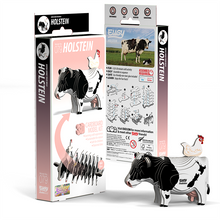 Load image into Gallery viewer, Eugy Holstein Friesian Cow 3D model and box