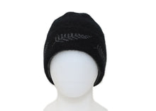 Load image into Gallery viewer, Black Beanie with Fern detail