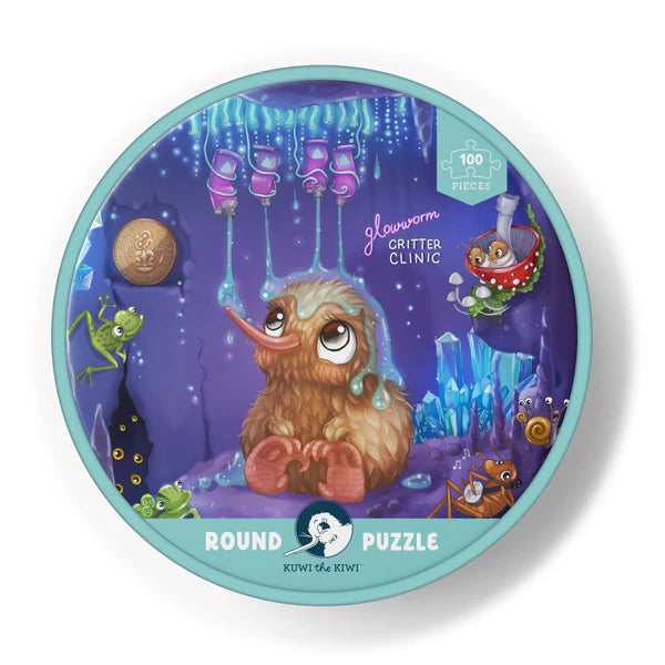 Kuwi Round Puzzle Glowworm Glitter Critter - 100pc