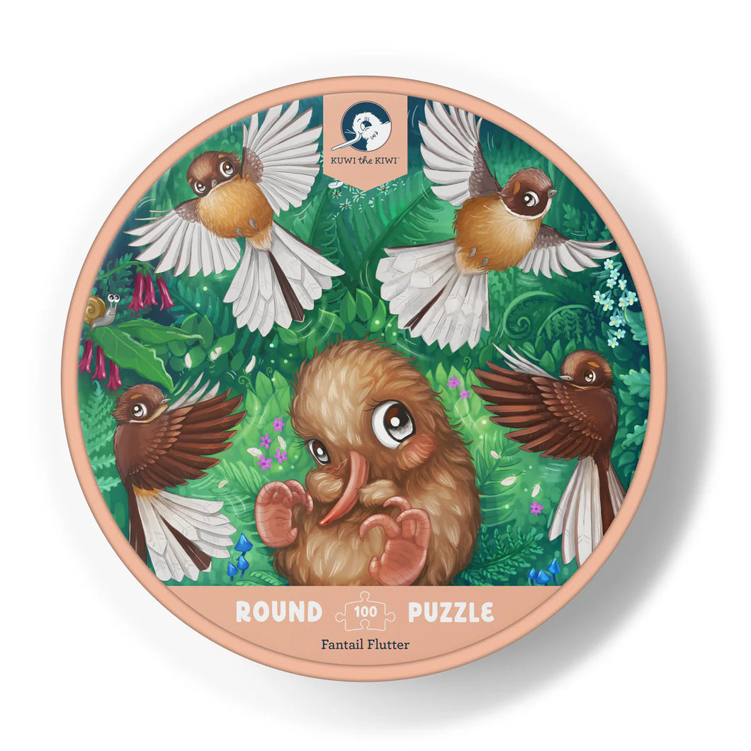 Kuwi Round Puzzle Fantail Flurry - 100pc