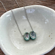 Load image into Gallery viewer, Nostalgem - Paua Shell Whānau Family Beachstone Necklace - Gold Plate or Sterling Silver
