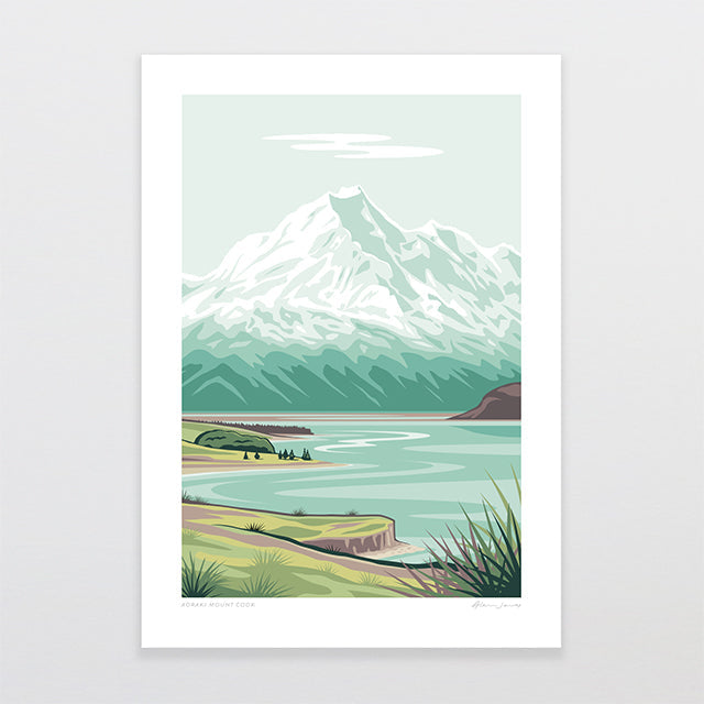 Aoraki Mount Cook Alternative Colour A4 Print by Glenn Jones