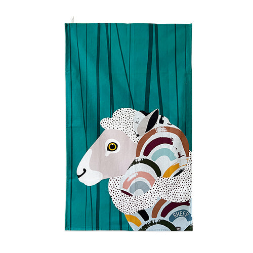Tea Towel Bold & Bright Sheep
