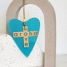 Load image into Gallery viewer, Hanging Ornament - Aroha &amp; Love Heart - several colours
