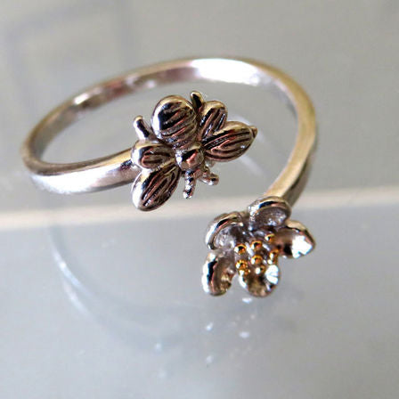 Bee & Manuka Ring - Sterling Silver
