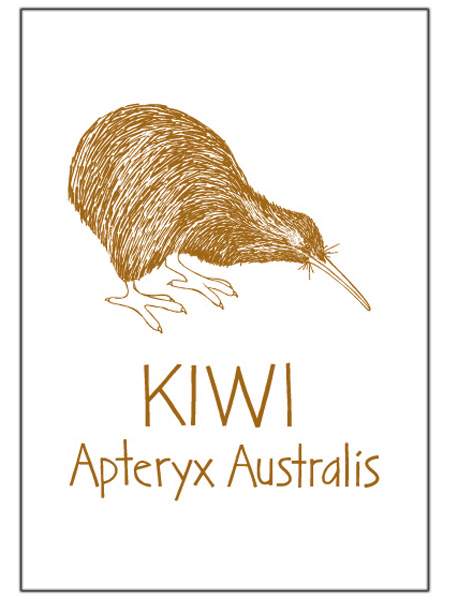 Brown Kiwi Tea Towel - Moa Revival