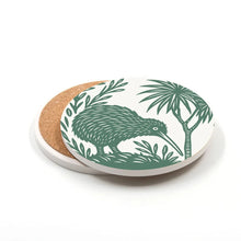 Load image into Gallery viewer, Woodcut Ceramic Coaster NZ Birds
