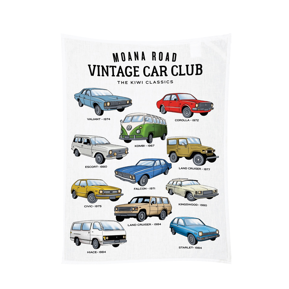 Vintage Car Club Tea Towel - to be discontinued