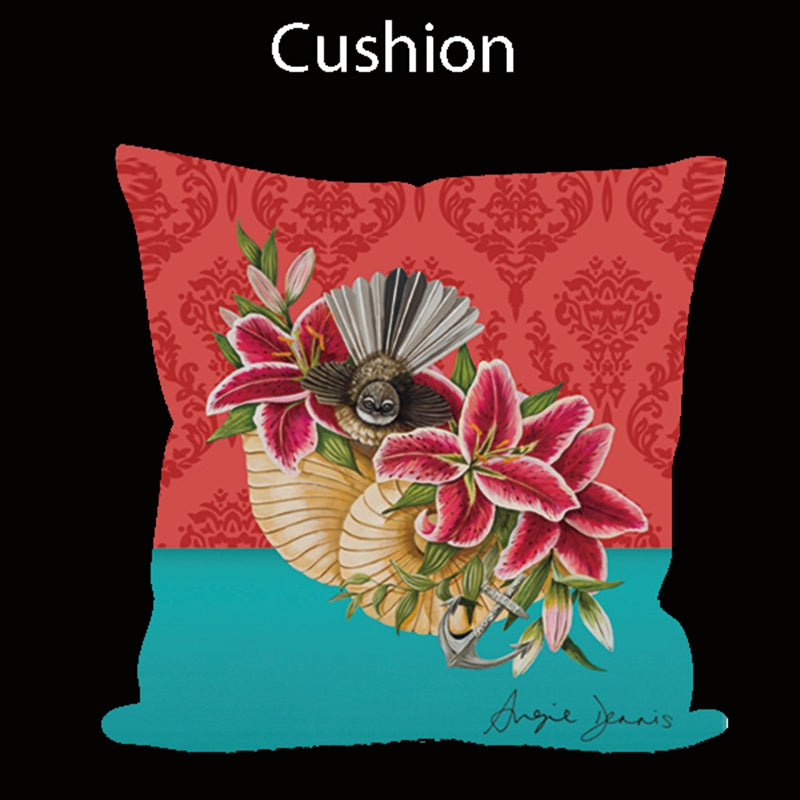 Cushion Cover - Fantail & Shells - Angie Dennis