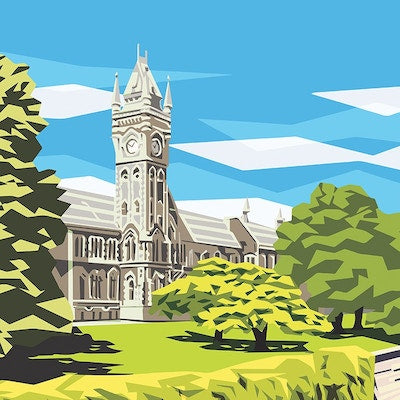 Dunedin Clock Tower Print by Ira Mitchell