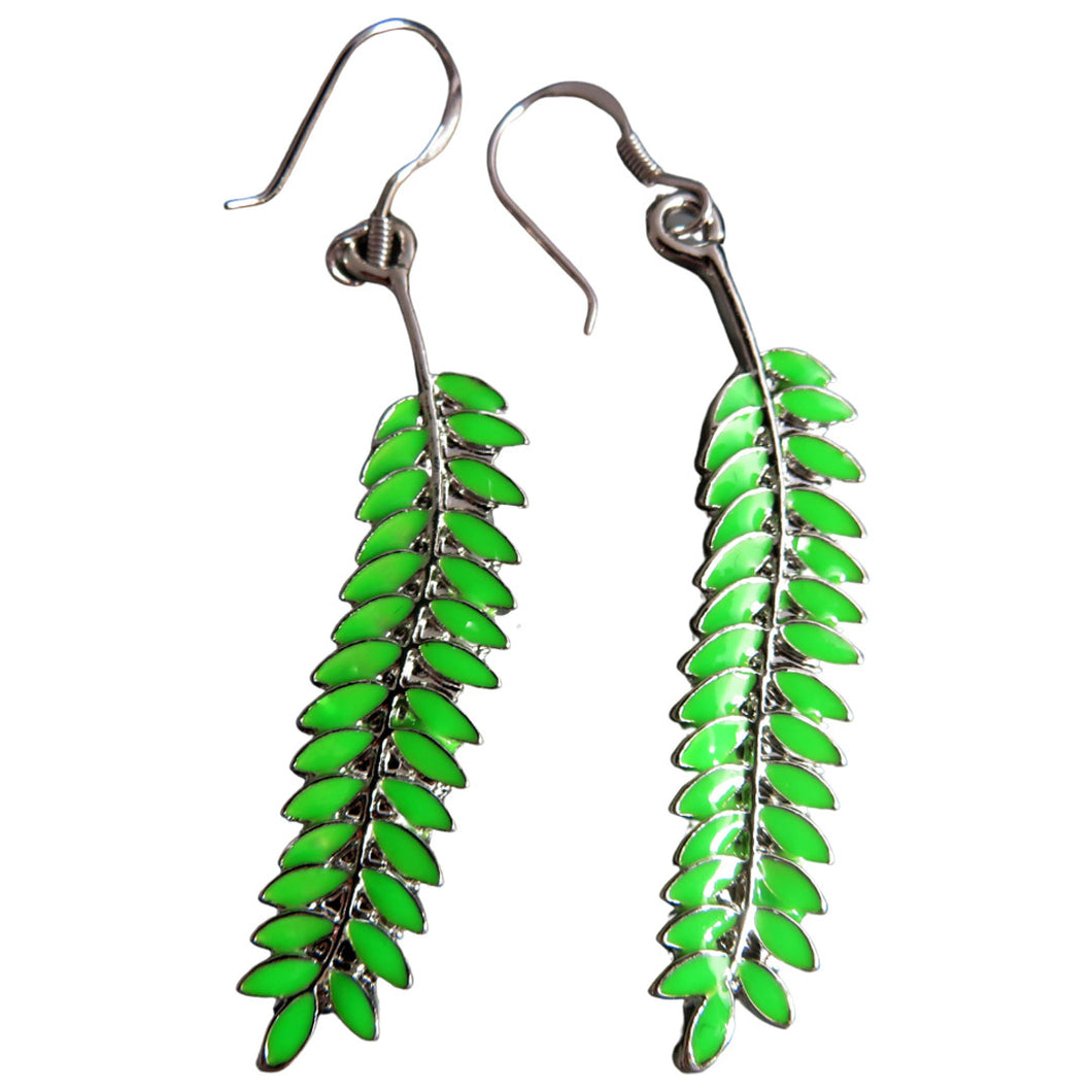 Kowhai Leaf Earrings - Enamel
