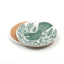 Load image into Gallery viewer, Woodcut Ceramic Coaster NZ Birds
