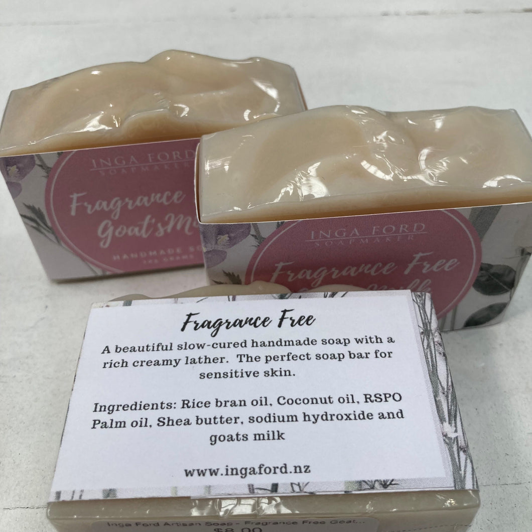 Inga Ford Artisan Soap - Fragrance Free Goats Milk Soap