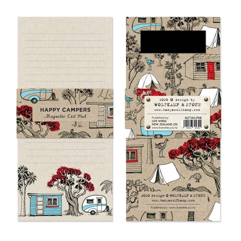 Wolfkamp & Stone - Happy Campers - Magnetic List Pad