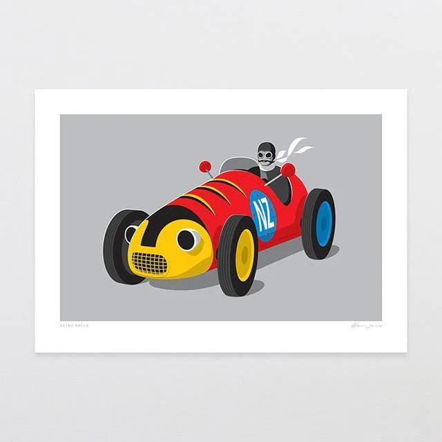 Retro Racer Print by Glenn Jones