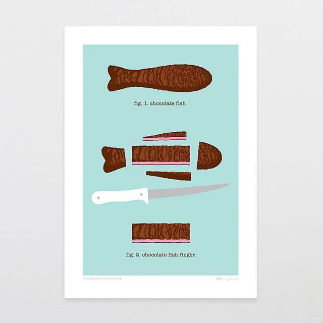 Chocolate Fish Finger Print by Glenn Jones
