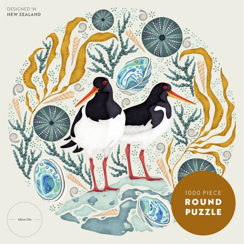 Catherine Marion - Oystercatchers 1000 Pce - Round Puzzle