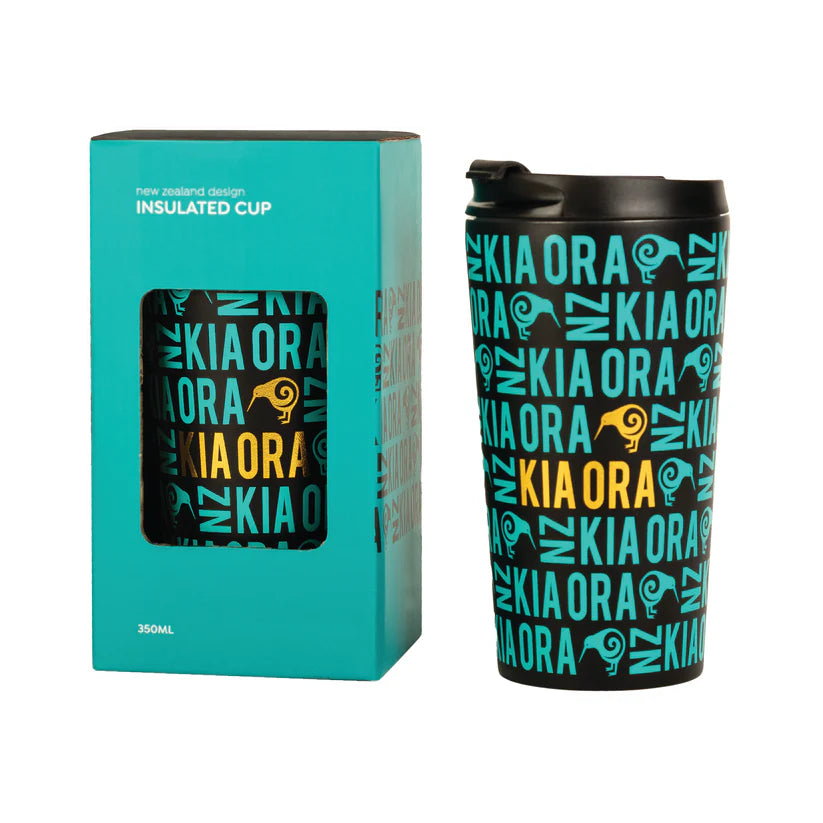 Metal Tumbler Large Kia Ora Teal 350mL