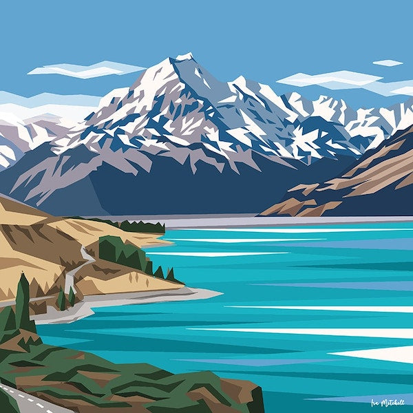 Mount Cook & Lake Pukaki Print by Ira Mitchell