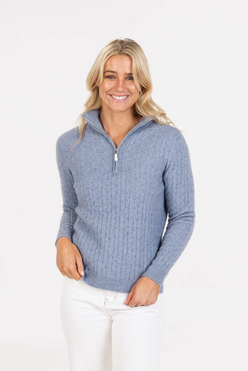 Cable Half Zip Sweater