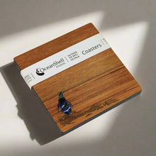 Load image into Gallery viewer, Paua-Adorned Rimu Coaster
