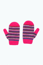 Load image into Gallery viewer, Kid&#39;s Striped Mittens - Twilight

