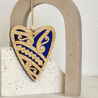 Hanging Ornament - Patiki Heart - several colours