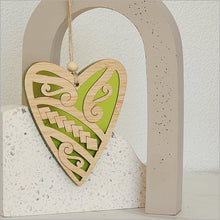 Load image into Gallery viewer, Hanging Ornament - Patiki Heart - several colours
