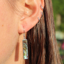 Load image into Gallery viewer, Paua Rectangular Drop Earrings - Sterling Silver
