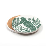 Load image into Gallery viewer, Woodcut Ceramic Coaster NZ Birds
