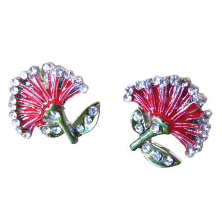 Pohutukawa Earrings - Enamel