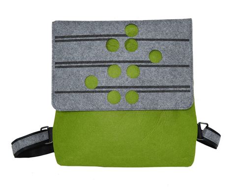 Jo Luping Design - Ponga Green & Grey - Ecofelt Backpack