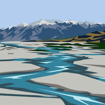 Rakaia River Print by Ira Mitchell