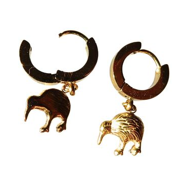 Kiwi Huggie 18k Gold Earrings