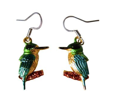 Kingfisher Drop Enamel Earrings